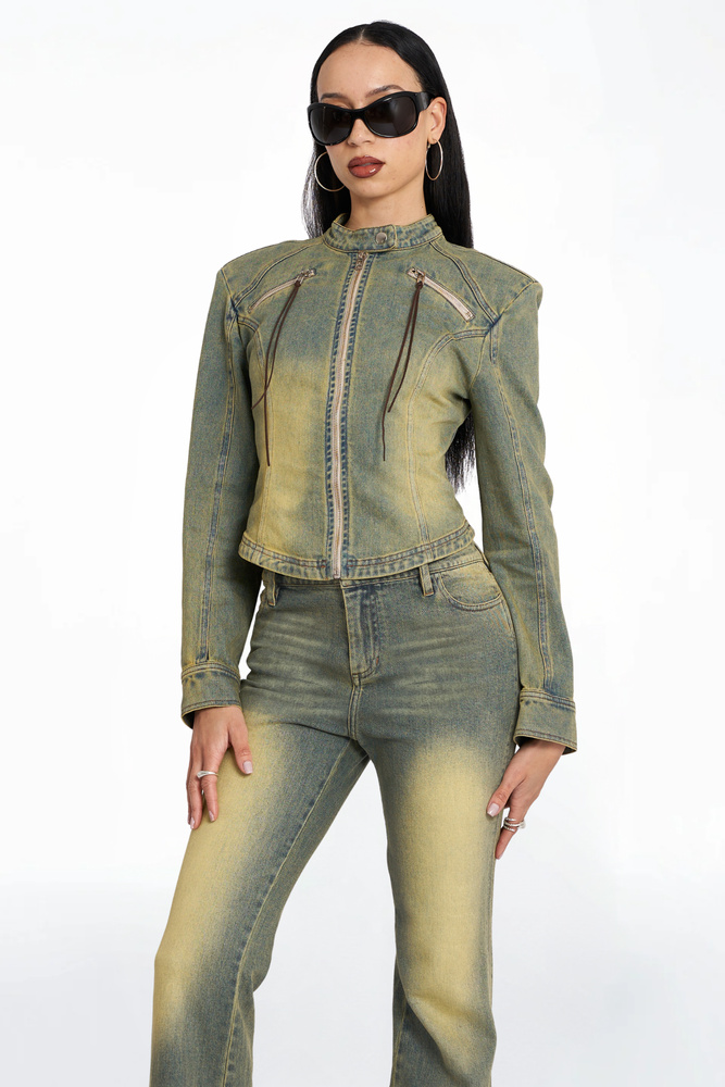 Cinched Denim Jacket